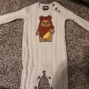 Star Wars Cream Cable Knit One Piece with Ewok Design